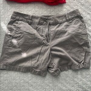 LOFT Gray Casual Cotton-Blend Bermuda Shorts